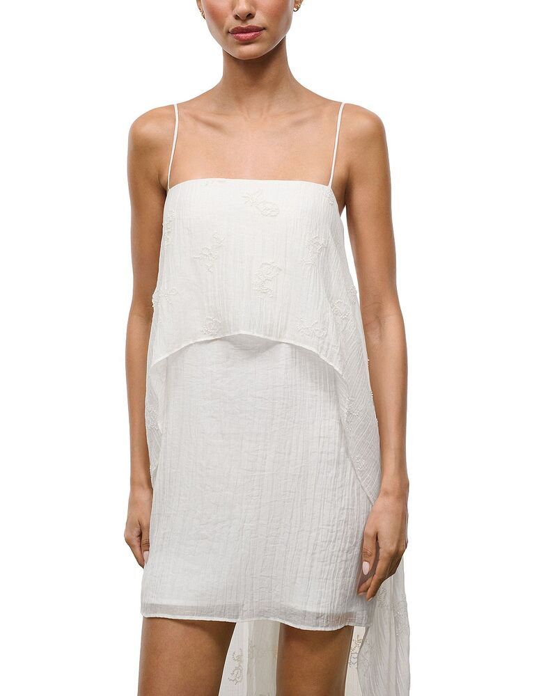 スタウド レディース トップス ワンピース ミニ STAUD Valencia Mini Dress White ホワイト