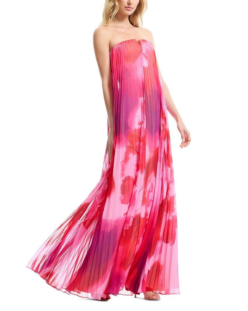 ドレスザポプレーション レディース トップス ワンピース プリーツ ストラップレス Dress the Population Kelston Strapless Pleatedress Blush Multi ブラッシュ