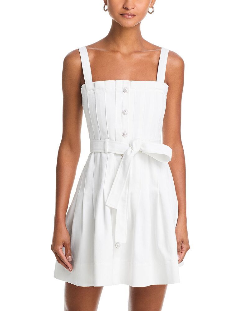 サンク セプト レディース トップス ワンピース ミニ デニム Cinq Sept White Denimini Branwen Dress White ホワイト