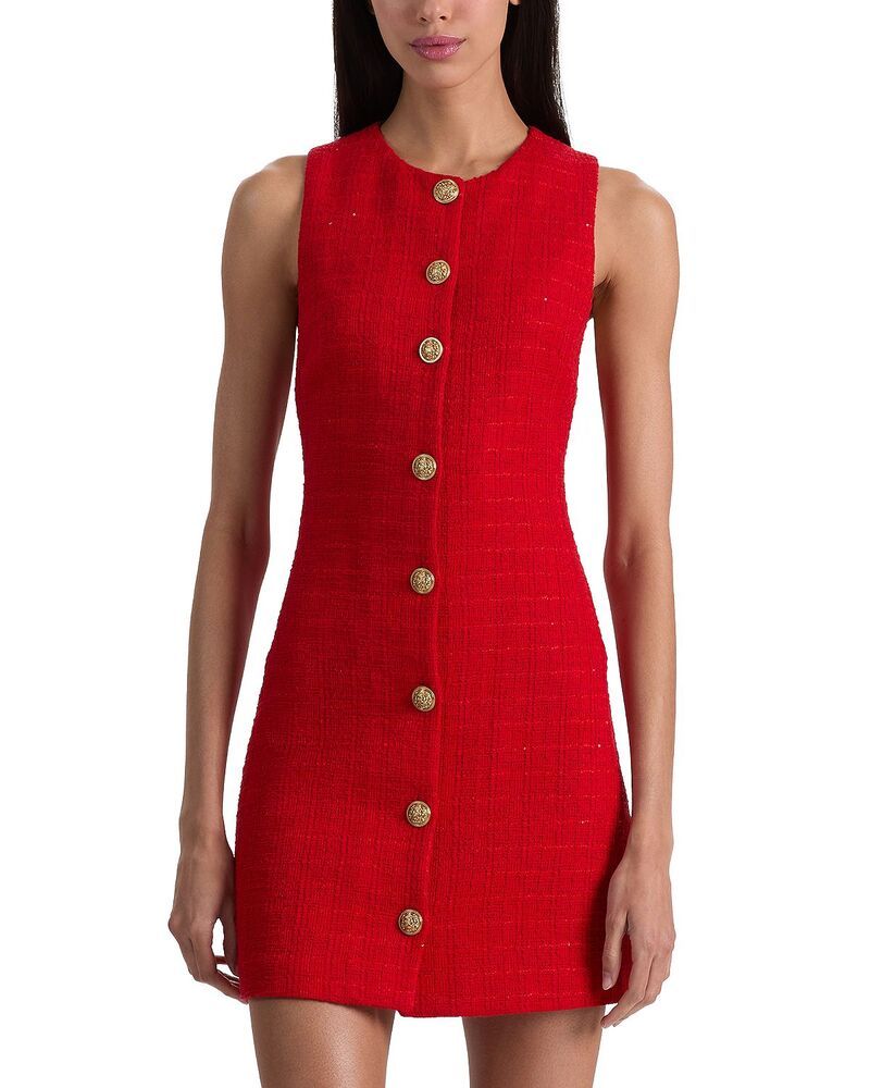 アリスアンドオリビア レディース トップス ワンピース ノースリーブ Alice and Olivia Cade Button Front Sleeveless Dress Chilli Pepper