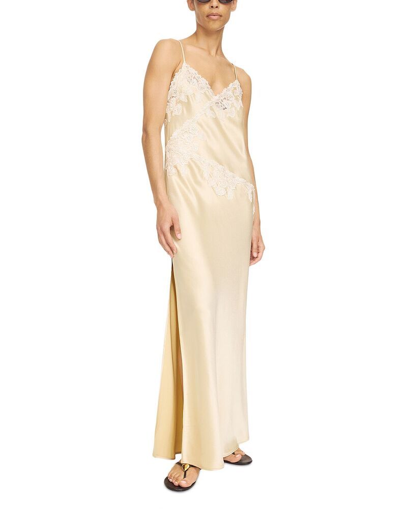 バイマレンバーガー レディース トップス ワンピース サテン By Malene Birger Vera Satin Slip Dress Vanilla Cream クリーム