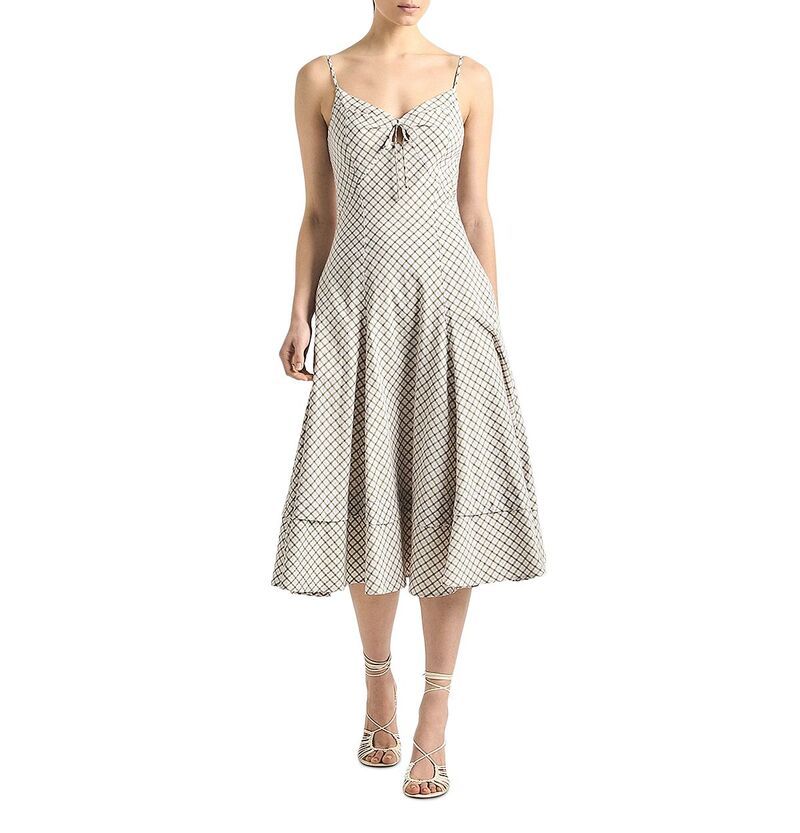 デレクラムテンクロスバイ レディース トップス ワンピース カットアウト ミディ Derek Lam 10 Crosby Keyhole Cutout Midi Dress Army Green Plaid グリーン