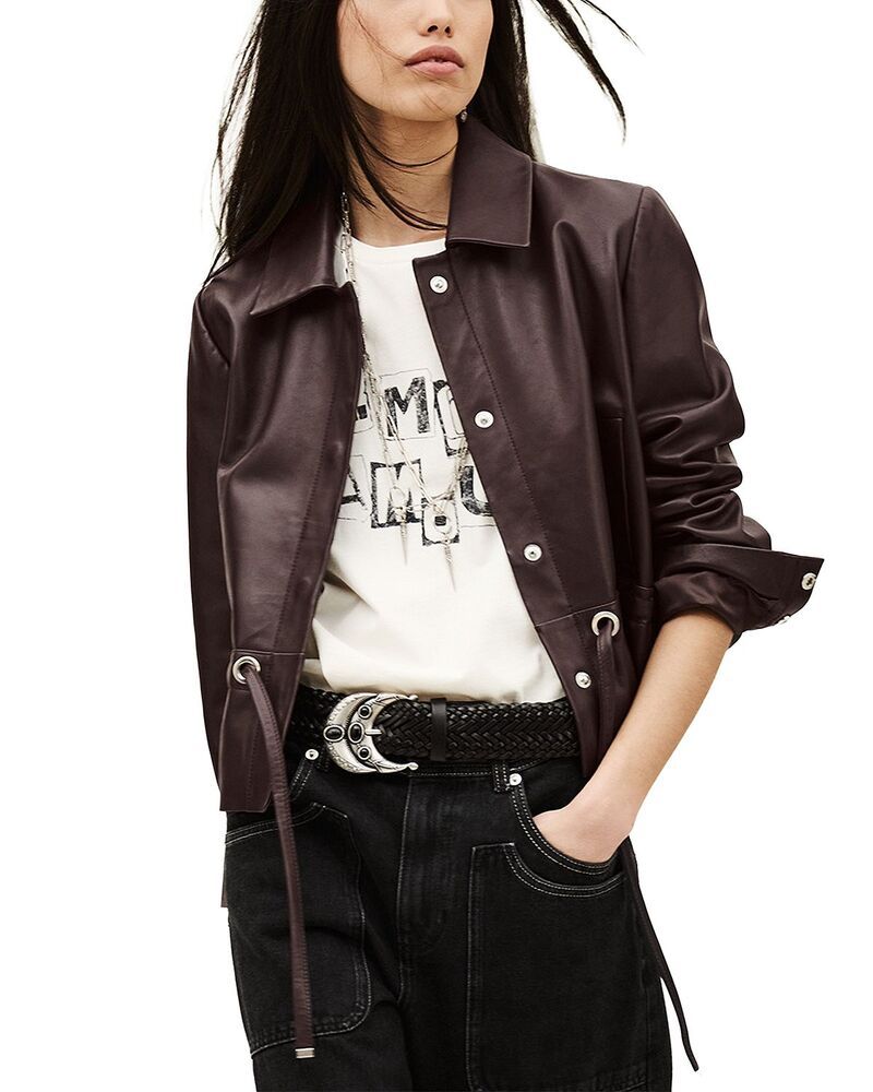 バッシュ レディース アウター ジャケット・ブルゾン レザー bash Manita Leather Jacket Plum プラム