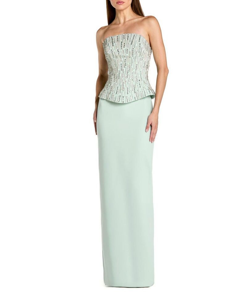 マックダガル レディース トップス ワンピース クレープ ストラップレス Mac Duggal Crepembellished Corset Strapless Column Gown Mint ミント