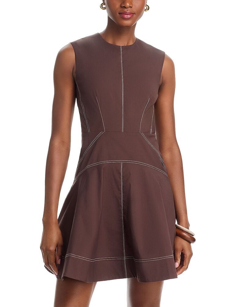 ヴェロニカ ベアード レディース トップス ワンピース ミニ Veronica Beard Karrigan Mini Dress Dark Mocha モカ