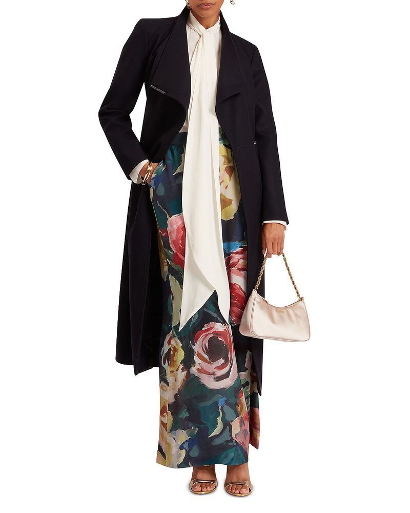 テッドベーカー レディース アウター コート ウール Ted Bakerosell Wool Blend Wrap Coat Navy ネイビー