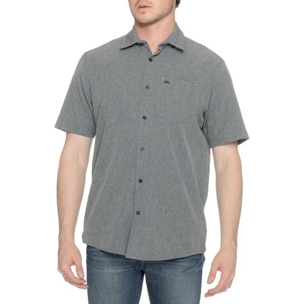 クイックシルバー ウォーター マン メンズ トップス シャツ Quiksilver Waterman Radiance Woven Tech Shirt Short Sleeve Black ブラック