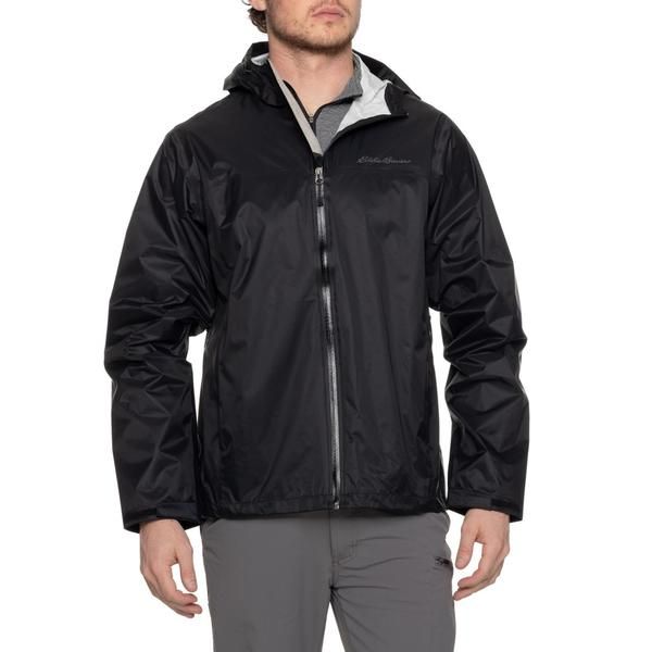 エディー バウアー メンズ アウター ジャケット・ブルゾン キャップ Eddie Bauer Cloud Cap Rain Jacket Waterproof Black ブラック