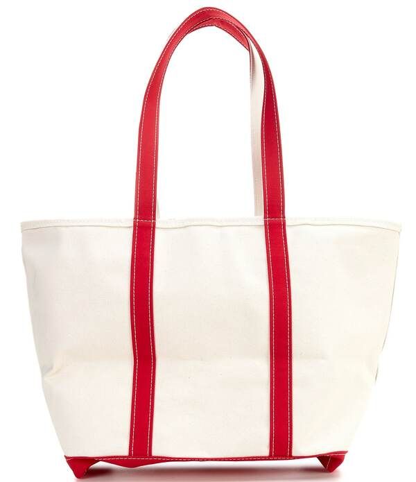 エルエルビーン レディース バッグ LLBean Large Zip Top Boat and ToteR Bag Red Trim レッド