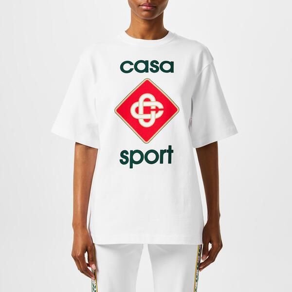 カサブランカ レディース トップス Tシャツ ロゴ Casablanca Sport Logo TShirt White ホワイト