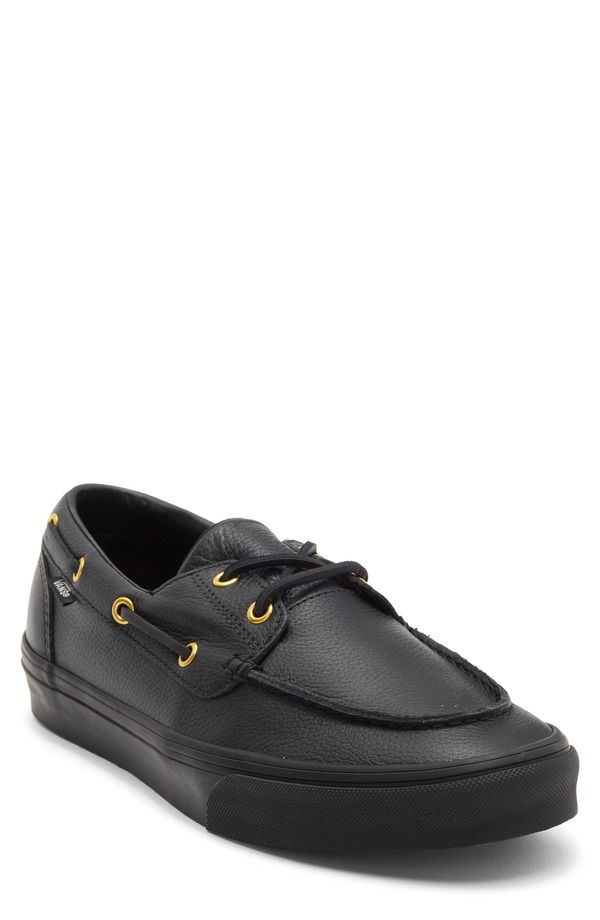 バンズ メンズ シューズ スリッポン・ローファー Vans 2Eyelet Boat Shoe Black ブラック