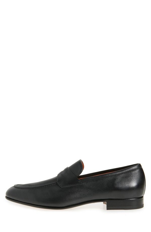 サントーニ メンズ シューズ スリッポン・ローファー Santoni Darius Penny Loafer N01 Black ブラック