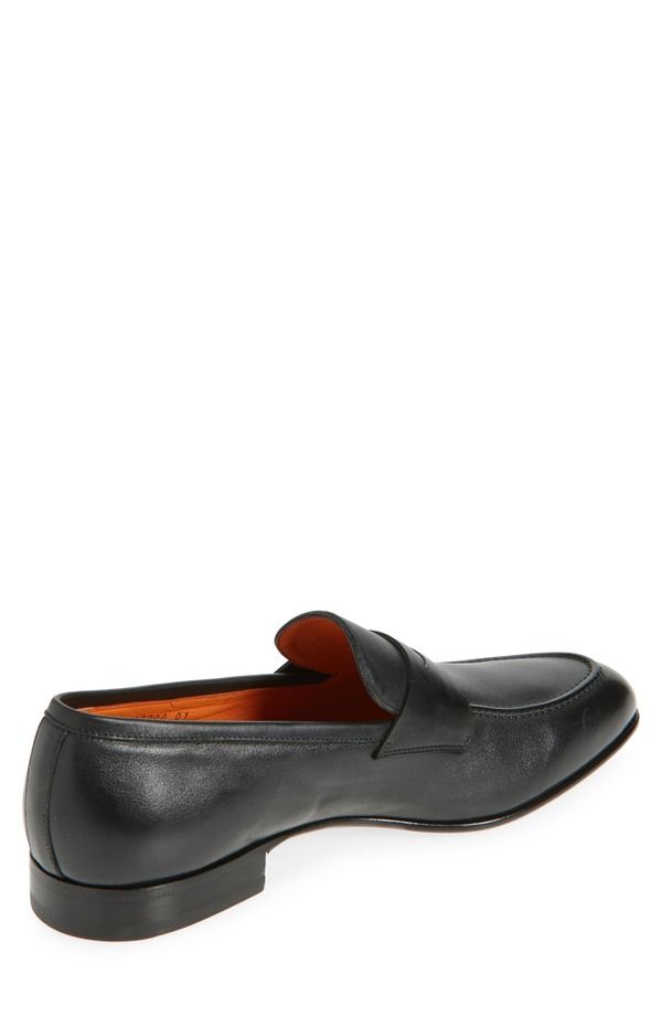 サントーニ メンズ シューズ スリッポン・ローファー Santoni Darius Penny Loafer N01 Black ブラック