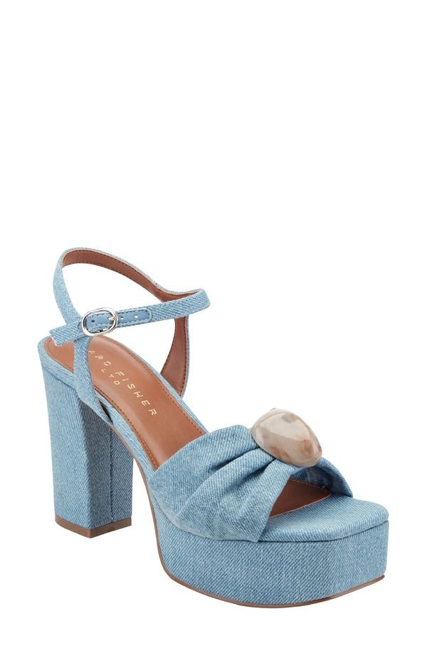 マーク・フィッシャー レディース シューズ サンダル プラットフォーム Marc Fisher LTD Candey Platform Sandal Blue ブルー