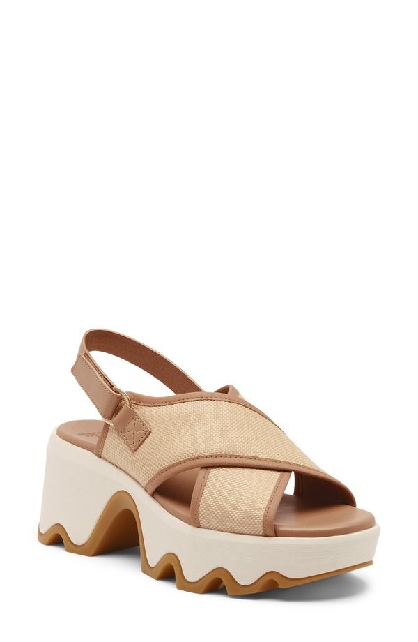 ソレル レディース シューズ サンダル プラットフォーム SOREL Kinetic Aura Slingback Platform Sandal Honest Beige Gum 16 ベージュ
