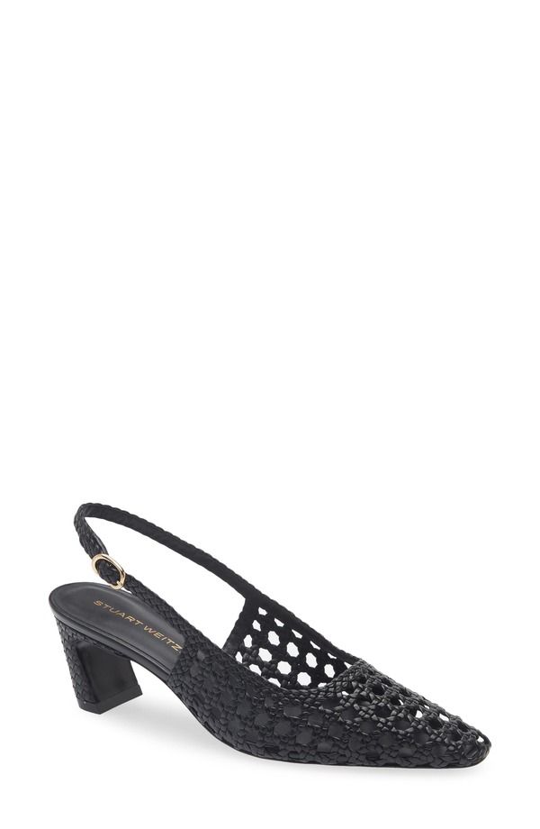 スチュアート ワイツマン レディース シューズ ヒール Stuart Weitzman Stassi Woven Slingback Pump Black ブラック