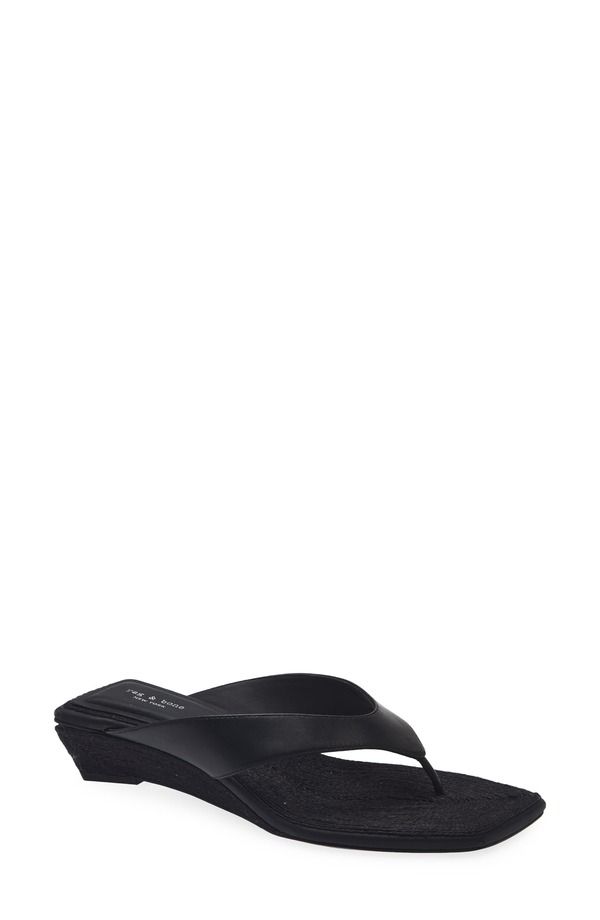 ラグアンドボーン レディース シューズ サンダル rag bone Jo Espadrille Wedge Flip Flop Black ブラック
