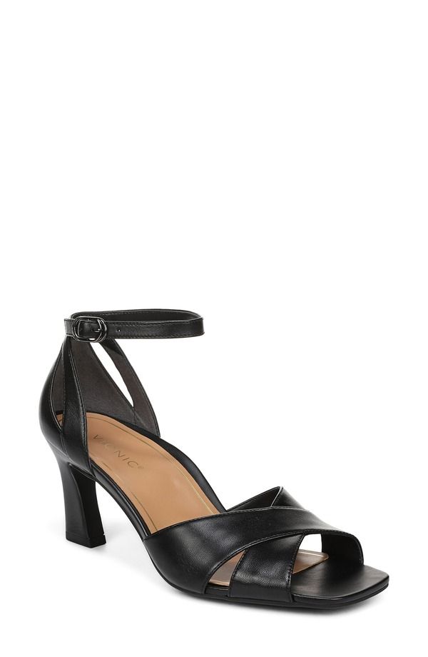 バイオニック レディース シューズ ヒール サンダル Vionicharmaine Sandal Black Leather ブラック