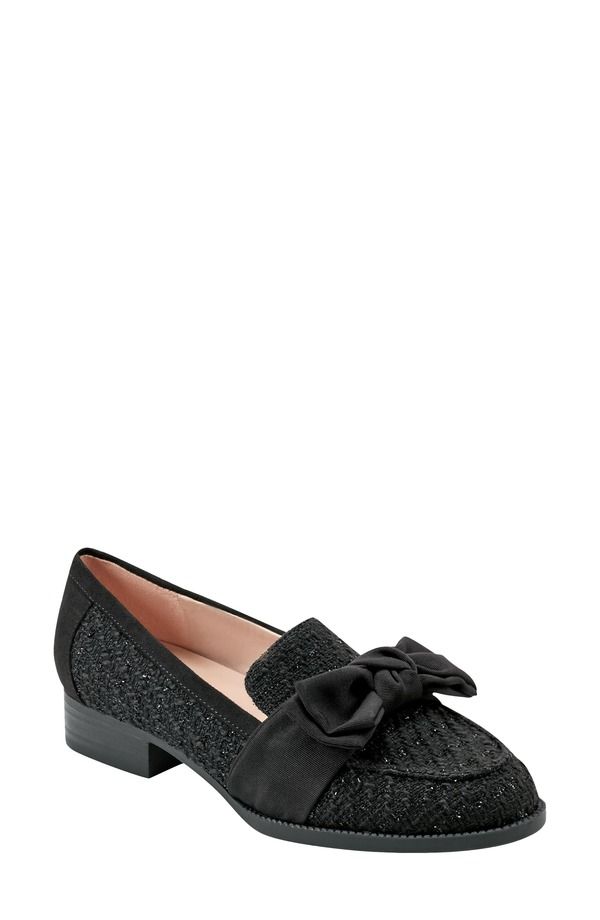 バンドリーノ レディース シューズ スリッポン・ローファー Bandolino Bow Loafer Black Fabric ブラック