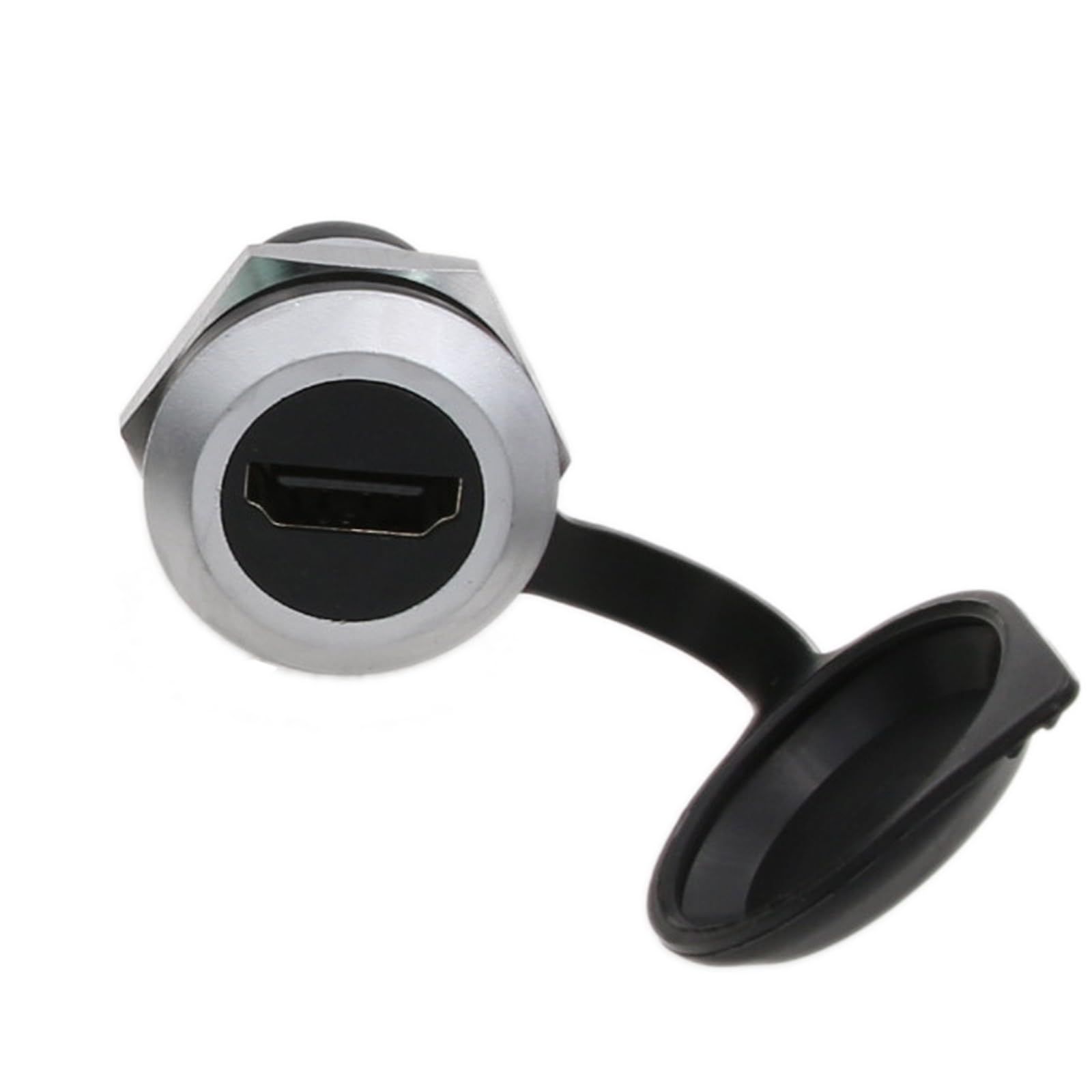 新品 HangTon HDMI 2.0 カプラーパネルソケット 耐候性コネクタ バルクヘッドフィードスルー 円形インラインケーブル メス-メス延長 5個パック