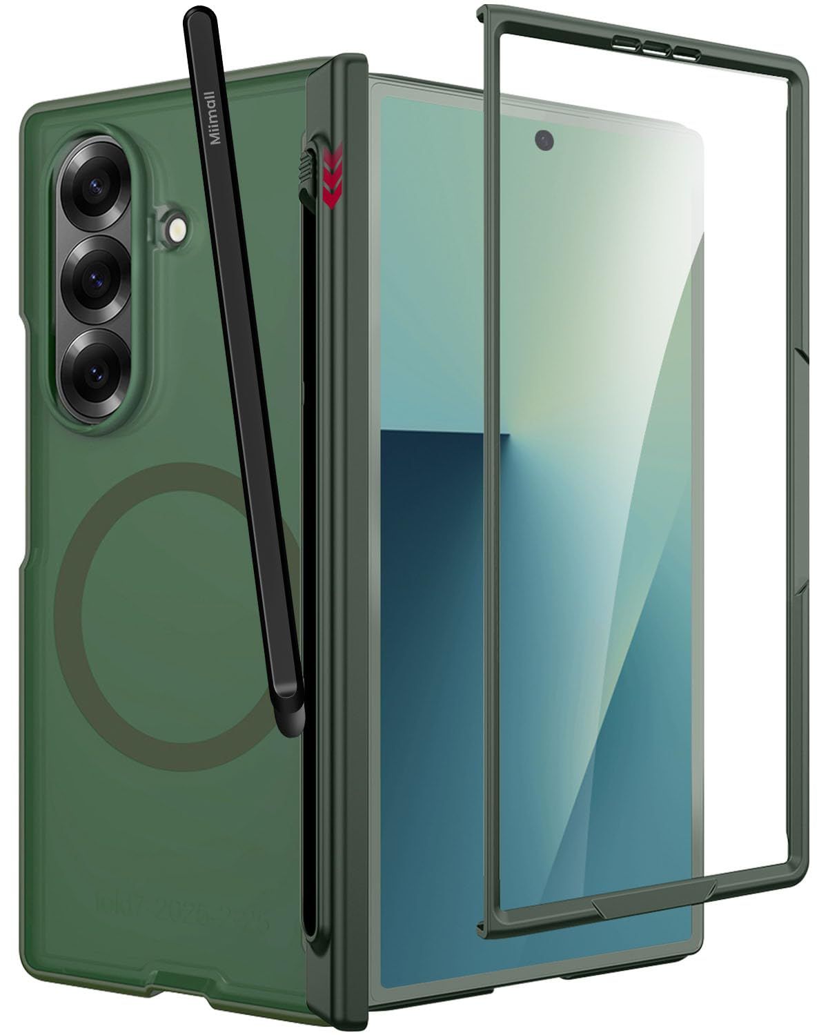 新品 Miimall 対応 Samsung Z Fold 7 保護カバー ペン付き Sペン収納 マグセーフ ガラスフィルム付き ギャラクシー Z Fold 7 スマホケース ヒンジ保護 マグネット 半透明マット 防塵 軽薄 耐衝撃 滑り止め Z Fold 7