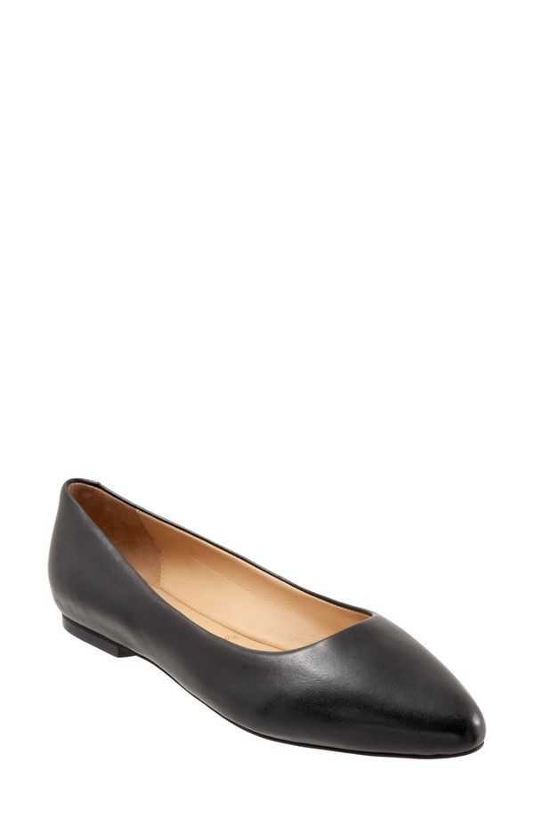 トロッターズ レディース シューズ パンプス Tシャツ Trotters Estee Ballet Flat Black Leather ブラック