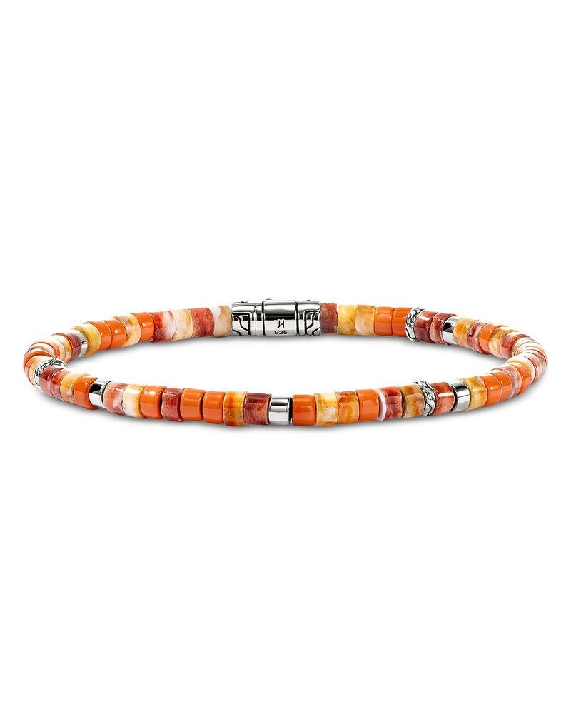 ジョン・ハーディー レディース アクセサリー ブレスレット・バングル・アンクレット JOHN HARDY Sterling Silver Heishi Spiny Oyster Shell Orangenamel Bead Bracelet Silver シル