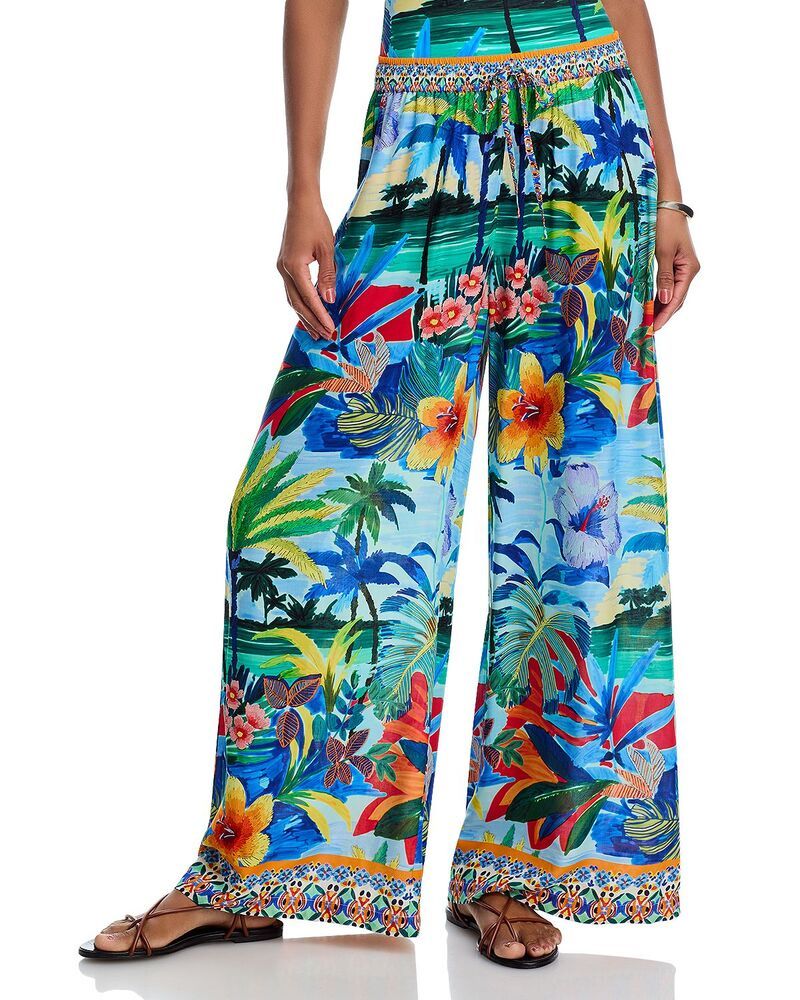 ジョニーワズ レディース ボトムス カジュアルパンツ ワイドレッグ Johnny Was Paradis Wide Leg Swim CoverUpants Paradis