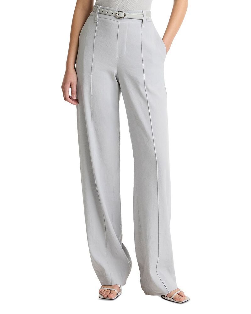 ヴィンス レディース ボトムス カジュアルパンツ リネン Vince Joan High Rise Pull On Linen Pants Bay Mist