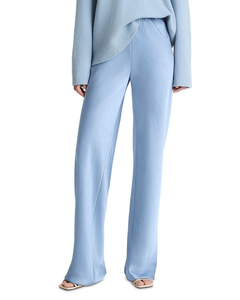 ヴィンス レディース ボトムス カジュアルパンツ ハイウエスト サテン Vince Colette High Waist Fluid Satin Bias Pants Pacific