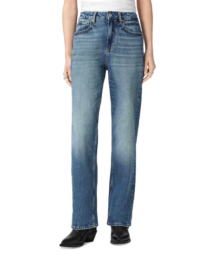 オールセインツ レディース ボトムス デニムパンツ ジーンズ ALLSAINTS Ida High Rise Straight Jeans in Mid Indigo Mid Indigo インディゴ