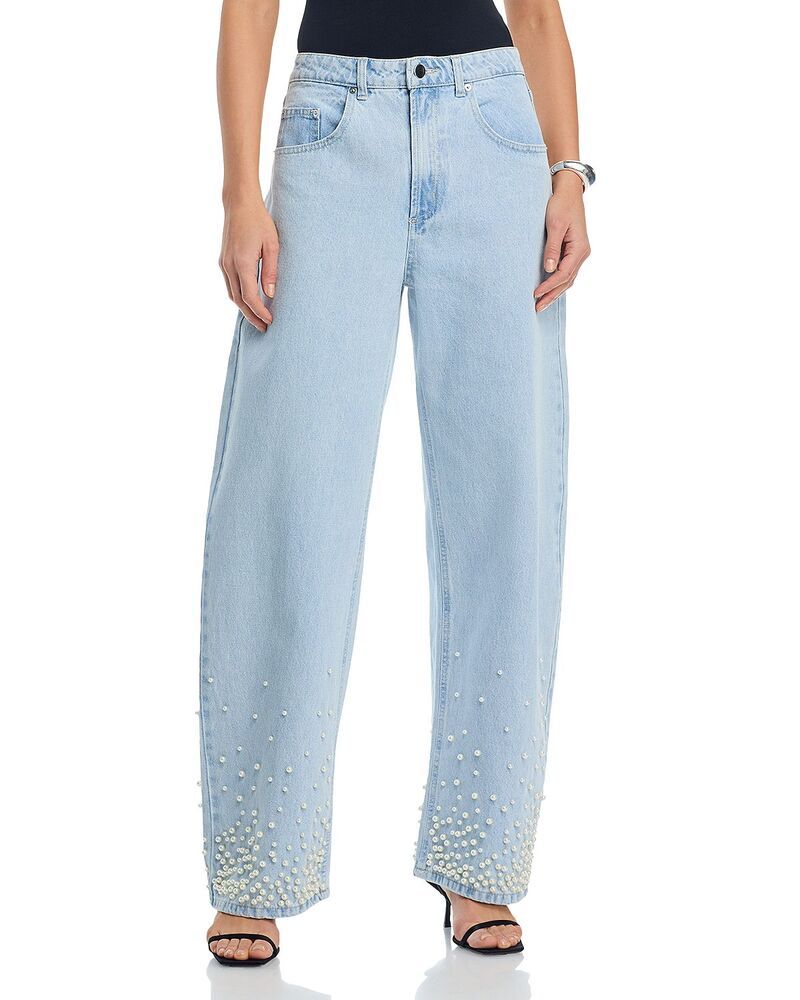 アクア レディース ボトムス デニムパンツ ワイドレッグ ジーンズ AQUA Pearl High Rise Wide Leg Jeans in Sulphur Spring Sulphur Spring パール