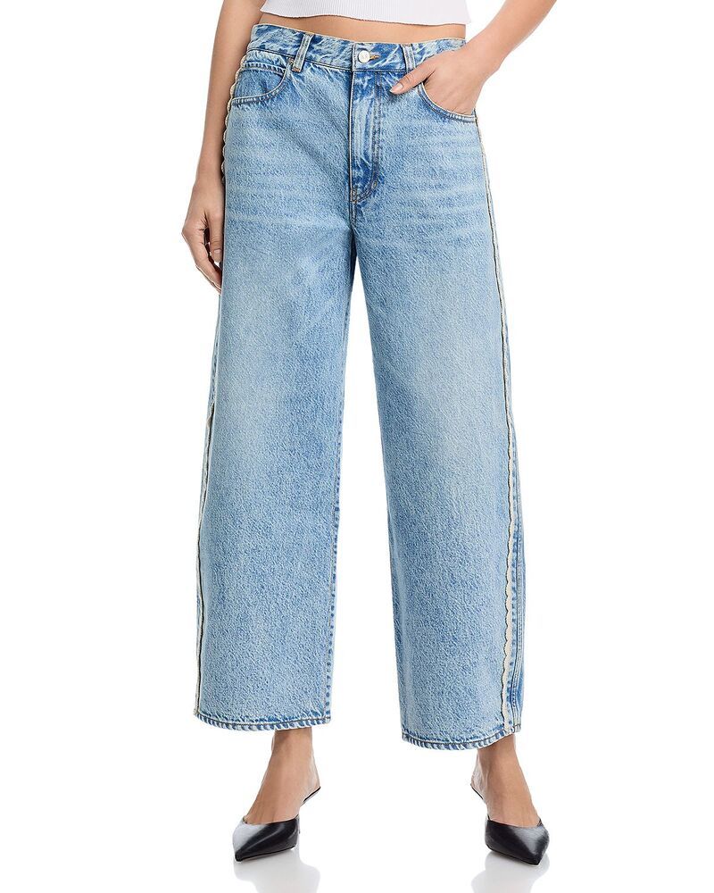 フレーム レディース ボトムス デニムパンツ クロップド ジーンズ FRAME The Crochet Bow Cropped Jeans in Aura