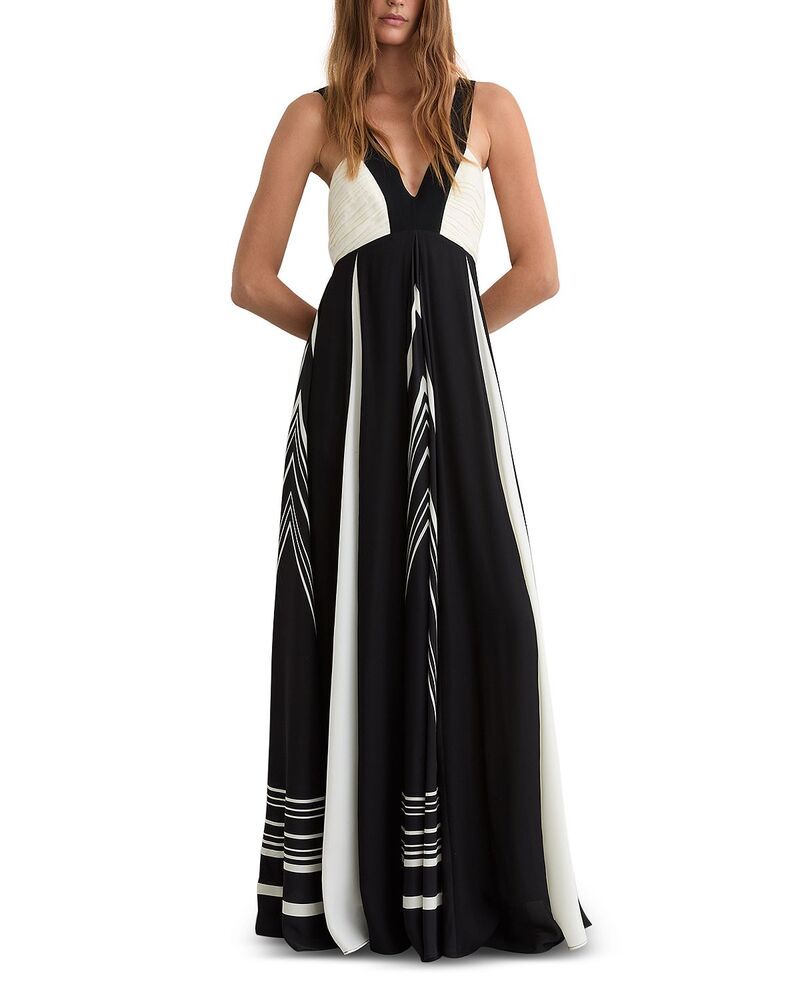 レイス レディース トップス ワンピース トール マキシ REISS Tallie Maxi Dress BlackIvory アイボリー
