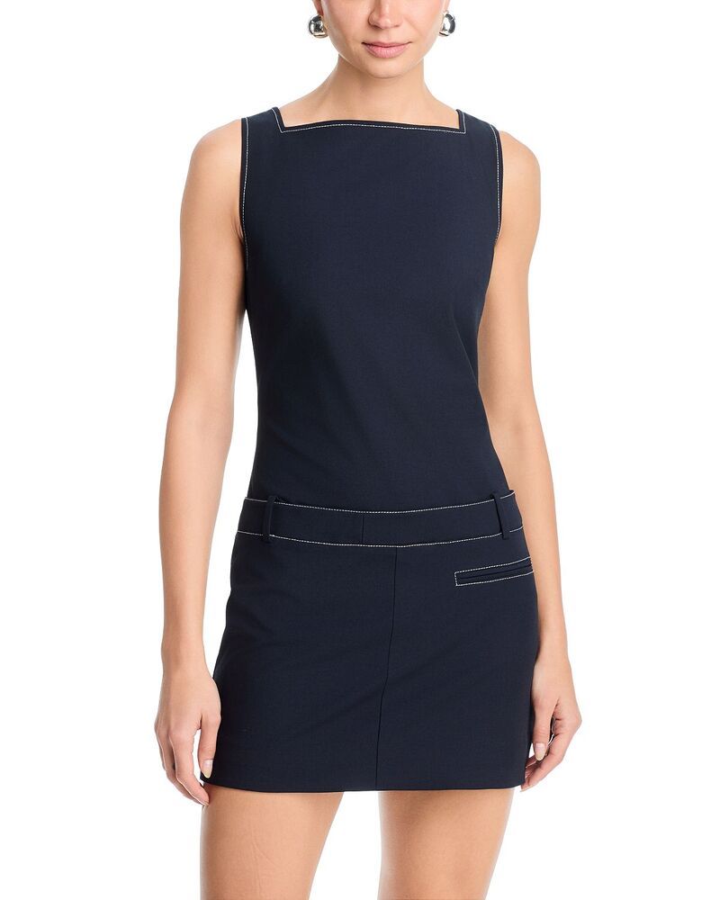 スタウド レディース トップス ワンピース STAUD Skyla Dress Navy ネイビー