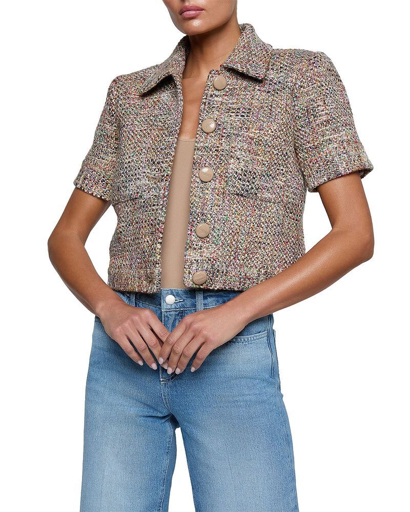 ラジャンス レディース アウター ジャケット・ブルゾン LAGENCE Chita Crop Jacket Rainbow Tweed