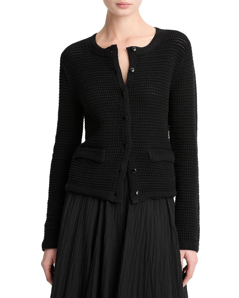 ヴィンス レディース アウター ジャケット・ブルゾン カーディガン Vince Crochet Cardigan Jacket Black ブラック