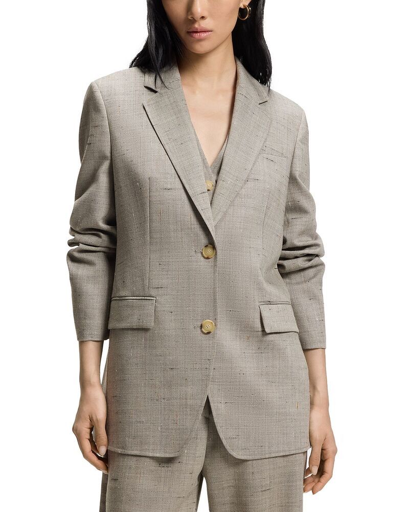 ボス レディース アウター ジャケット・ブルゾン ブレザー BOSS Jemma Blazer Pumice Wool Texture