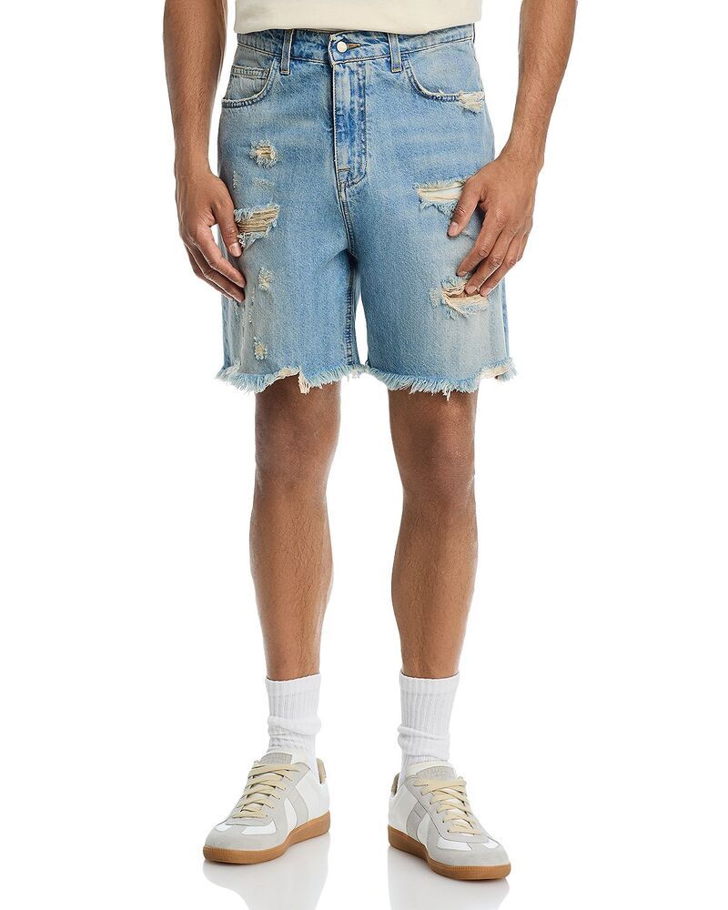 バロー メンズ ボトムス ハーフパンツ・ショーツ スリムフィット ショートパンツ デニム Barrow Slim Fit 65 Frayedenim Shorts Blue Denim デニム