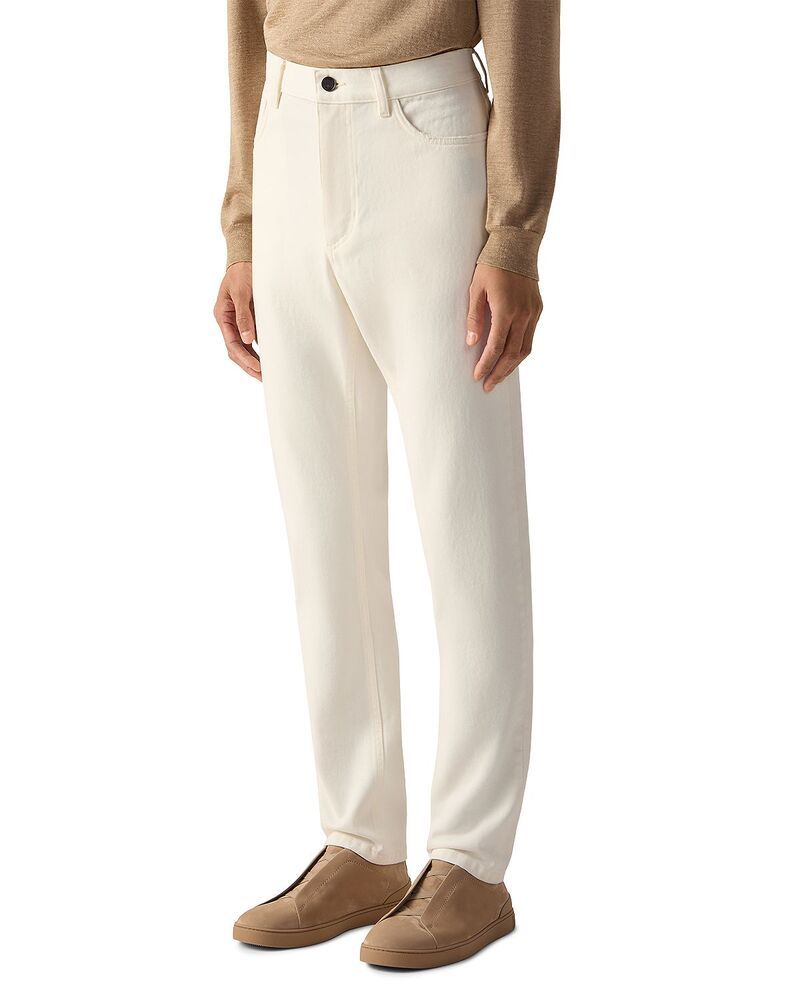 ゼニア メンズ ボトムス デニムパンツ スリムフィット コットン ジーンズ ZEGNA Slim Fit Stone Washed Cotton Roccia Jeans White ホワイト
