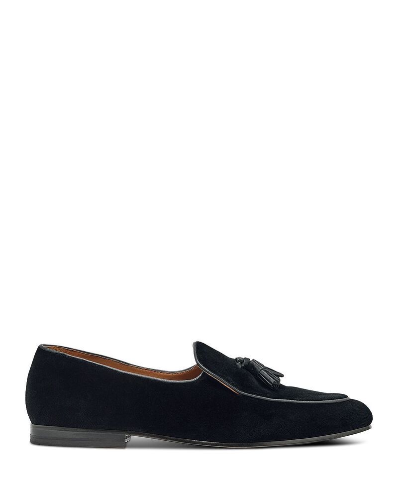 レイス メンズ シューズ スリッポン・ローファー ベルベット REISS Mens Harry Velvet Belgian Loafers Black ブラック