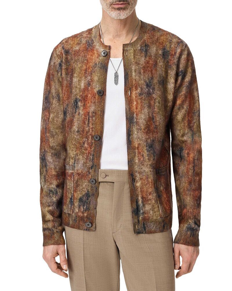 ジョンバルベイトス メンズ アウター カーディガン John Varvatos Marcello Cashmere Cardigan Brown Sugar ブラウン