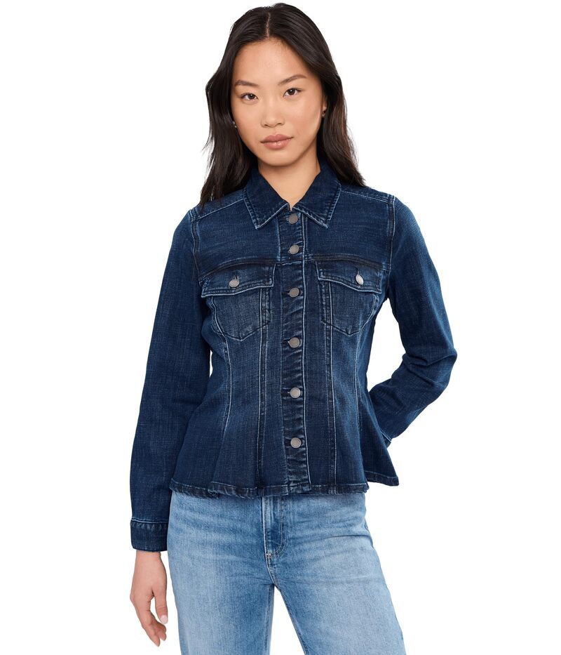 リヴァプール ロサンゼルス レディース アウター コート プチ デニム ジャケット Liverpoolos Angeles Petite Fit And Flare Denim Trucker JacketWo Delacey デニム