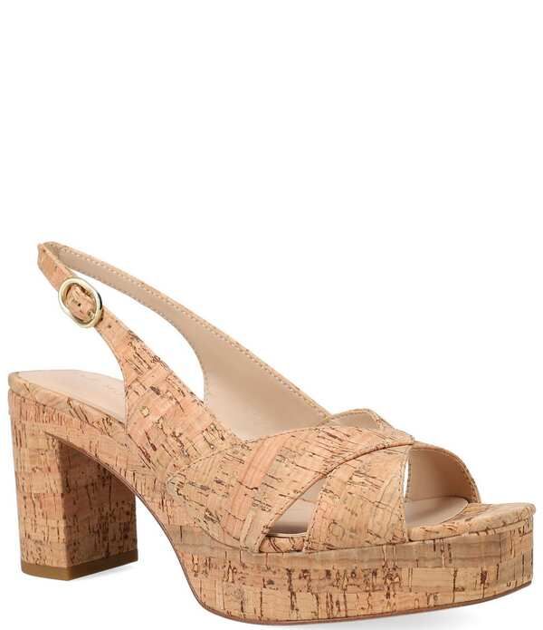 ペレモーダ レディース シューズ サンダル ヒール Pelle Moda Ilori Cork Slingback Block Heel Sandals Natural
