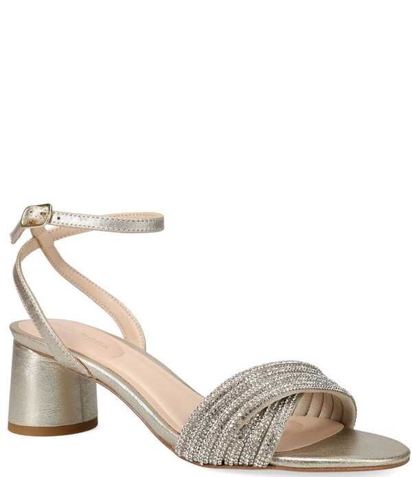 ペレモーダ レディース シューズ サンダル トール スエード ヒール Pelle Moda Noli Metallic Suede Block Heel Dressandals Platinum Gold ゴールド