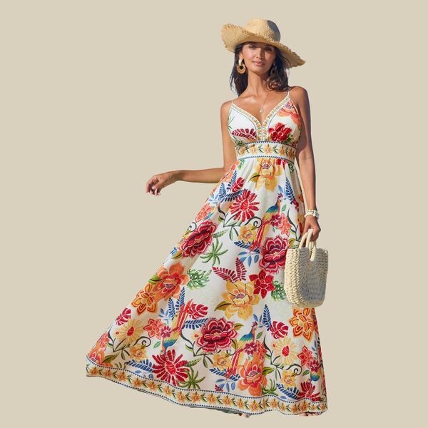 カップシー レディース トップス ワンピース ティアード フラワー柄 プリント マキシ フラワー Cupshe Womens Chic Floral Printiered Maxi Dress Yellow イエロー