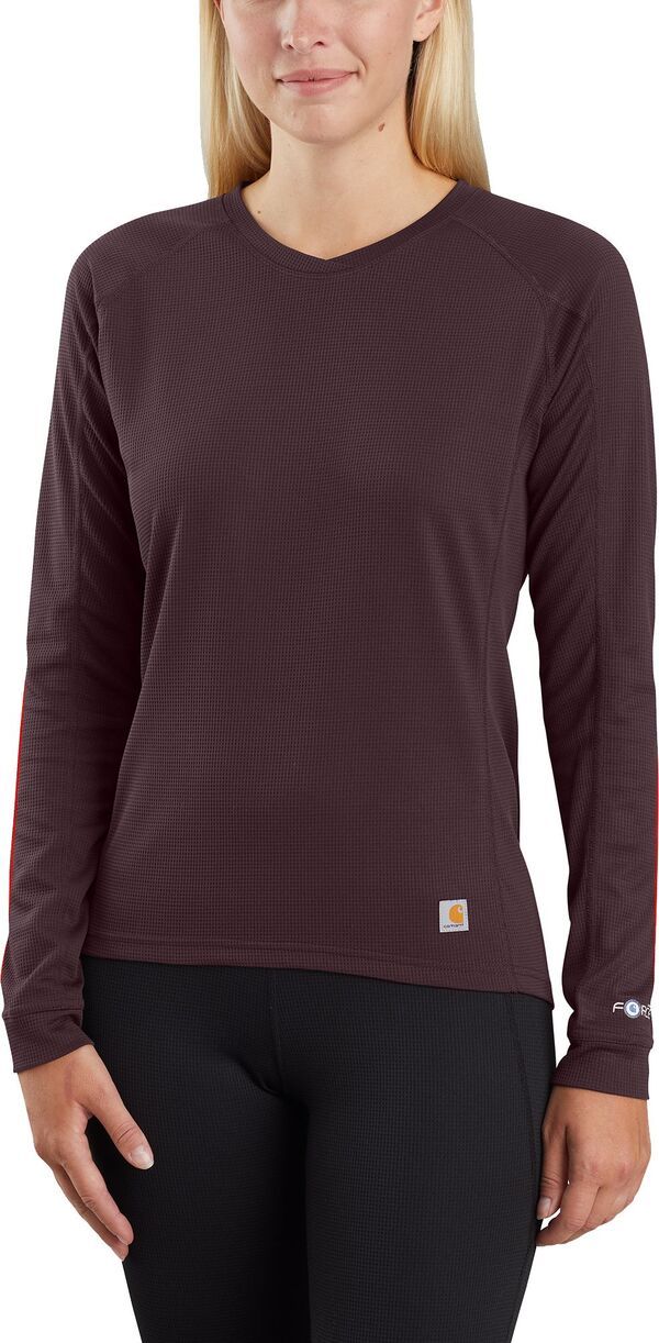 カーハート レディース トップス シャツ Carhartt Womens Base Force Midweightech Crew Baselayer Top Deep Wine ワイン