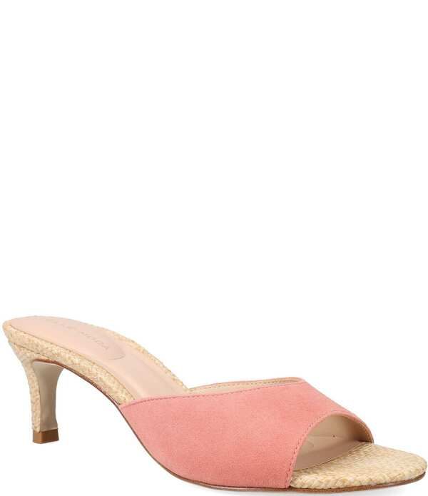 ペレモーダ レディース シューズ サンダル スエード Pelle Moda Unia Suede Raffia Stiletto Dress Mules Rose
