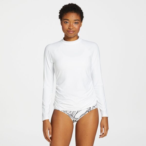 キャリー レディース 水着 トップのみ CALIA Womens Long Sleeve Swim Rashguard Pure White ホワイト