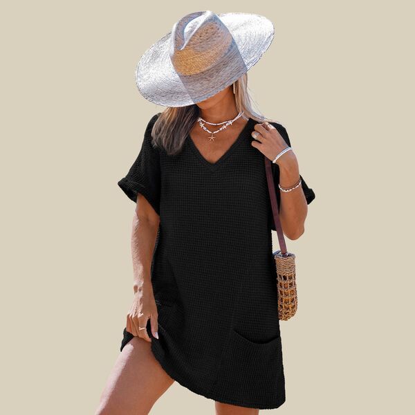 カップシー レディース トップス ワンピース ミニ Cupshe Womens Coverup Mini Dress Black ブラック